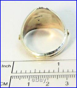 Native American Navajo Sterling Silver Eagle Design Ring Size 15 Signed #36