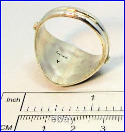 Native American Navajo Sterling Silver Eagle Design Ring Size 15 Signed #36