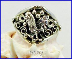 Native American Navajo Sterling Silver Eagle Design Ring Size 15 Signed #36