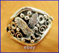 Native American Navajo Sterling Silver Eagle Design Ring Size 15 Signed #36