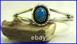 Native American Navajo Sterling Silver Lab Opal Cuff Bracelet #110