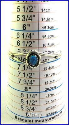Native American Navajo Sterling Silver Lab Opal Cuff Bracelet #110