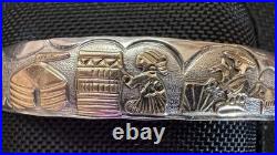 Native American Navajo Sterling Silver STORYTELLER Bracelet by T A Begay