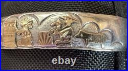 Native American Navajo Sterling Silver STORYTELLER Bracelet by T A Begay