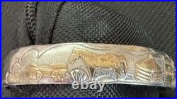 Native American Navajo Sterling Silver STORYTELLER Bracelet by T A Begay