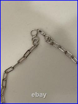 Native American Navajo Sterling Silver Turquoise Bear Paw Necklace 18