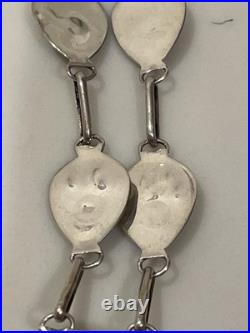 Native American Navajo Sterling Silver Turquoise Bear Paw Necklace 18 Native American Navajo Sterling Silver Turquoise Bear Paw Necklace 18