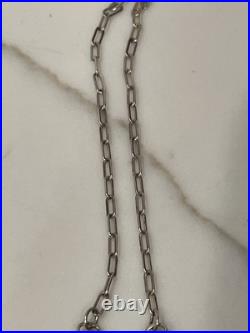 Native American Navajo Sterling Silver Turquoise Bear Paw Necklace 18