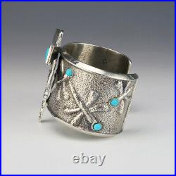 Native American Navajo Sterling Silver & Turquoise Bracelet By Gary Custer