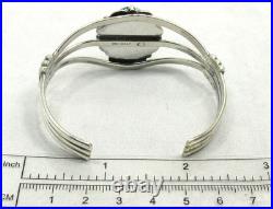 Native American Navajo Sterling Silver Turquoise Cuff Bracelet Signed C #53