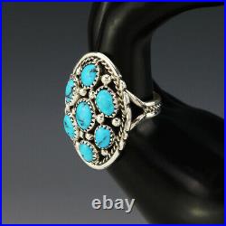 Native American Navajo Sterling Silver & Turquoise Ring By Melvin Chee