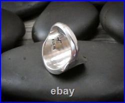 Native American Navajo Sterling Silver Wide Track Band Ring Size 7.5