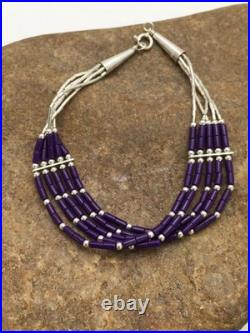 Native American Navajo Sugilite Heishi Bracelet Sterling Silver 7 2933 Native American Navajo Sugilite Heishi Bracelet Sterling Silver 7 2933