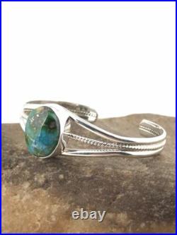 Native American Navajo Turquoise Bracelet Sterling Silver Handmade 4549
