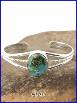 Native American Navajo Turquoise Bracelet Sterling Silver Handmade 4549