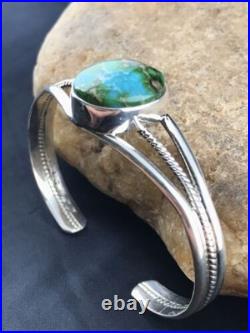 Native American Navajo Turquoise Bracelet Sterling Silver Handmade 4549