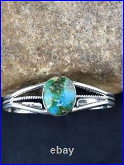 Native American Navajo Turquoise Bracelet Sterling Silver Handmade 4549