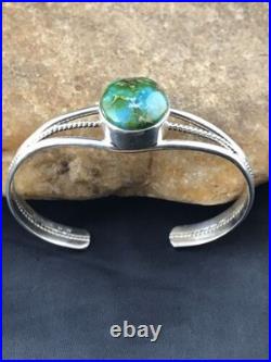 Native American Navajo Turquoise Bracelet Sterling Silver Handmade 4549
