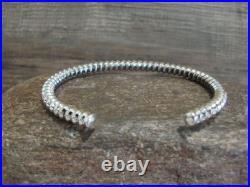 Native American Navajo Twisted Sterling Silver Bracelet by Tahe