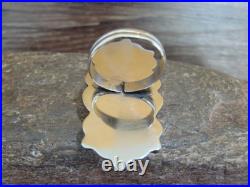 Native American Nickel Silver & Turquoise Adjustable Ring by Cleveland Size 8