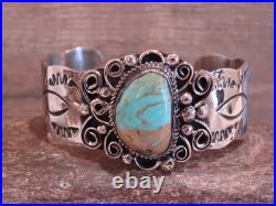 Native American Nickel Silver & Turquoise Bracelet by Cleveland