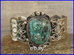 Native American Nickel Silver & Turquoise Bracelet by Cleveland