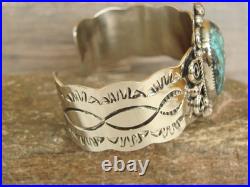 Native American Nickel Silver & Turquoise Bracelet by Cleveland