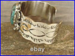 Native American Nickel Silver & Turquoise Bracelet by Cleveland