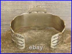 Native American Nickel Silver & Turquoise Bracelet by Cleveland