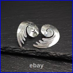 Native American Stamped Swirl Stud Earrings Sterling Silver