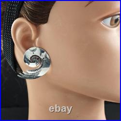 Native American Stamped Swirl Stud Earrings Sterling Silver