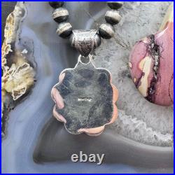 Native American Sterling Green Turquoise with Red Coral Cluster Pendant For Women