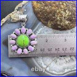 Native American Sterling Green Turquoise withPhosphosiderite Pendant For Women