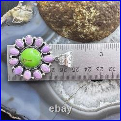 Native American Sterling Green Turquoise withPhosphosiderite Pendant For Women