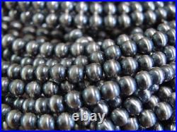 Native American Sterling Silver 24 Navajo Pearl Necklace by I. John