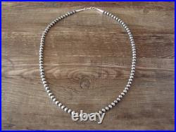 Native American Sterling Silver 24 Navajo Pearl Necklace by I. John