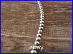Native American Sterling Silver 24 Navajo Pearl Necklace by I. John