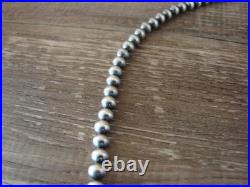 Native American Sterling Silver 24 Navajo Pearl Necklace by I. John