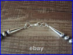 Native American Sterling Silver 24 Navajo Pearl Necklace by I. John
