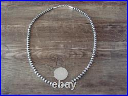 Native American Sterling Silver 24 Navajo Pearl Necklace by I. John