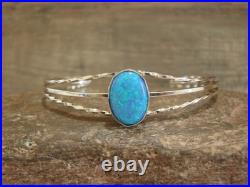Native American Sterling Silver & Blue Opal Bracelet by Alice Saunders