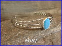Native American Sterling Silver & Blue Opal Bracelet by Alice Saunders