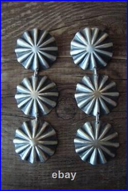 Native American Sterling Silver Concho Earrings by Yazzie
