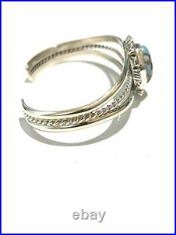 Native American Sterling Silver Handmade Navajo Golden Hill Cuff Bracelet