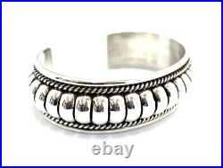 Native American Sterling Silver Navajo Handmade Silver Cuff Bracelet