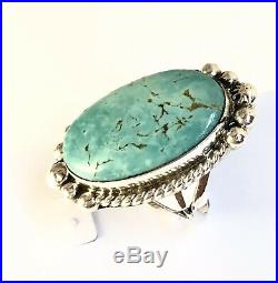 Native American Sterling Silver Navajo Indian Kingman Turquoise Ring Size 9