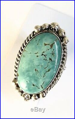 Native American Sterling Silver Navajo Indian Kingman Turquoise Ring Size 9