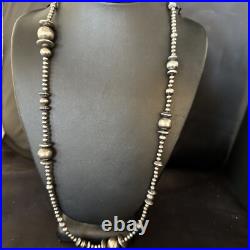 Native American Sterling Silver Navajo Mixed Beads 18 Necklace 92318