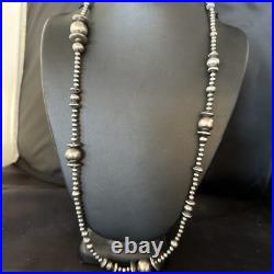 Native American Sterling Silver Navajo Mixed Beads 18 Necklace 92318