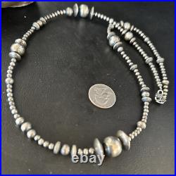Native American Sterling Silver Navajo Mixed Beads 18 Necklace 92318